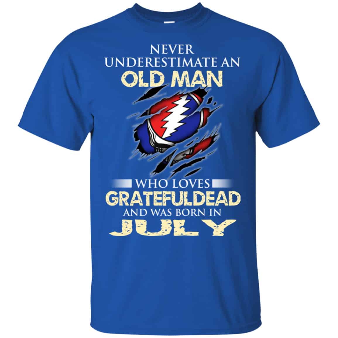 An Old Man Who Loves Grateful Dead And Was Born In July Shirt, Hoodie, Tank
