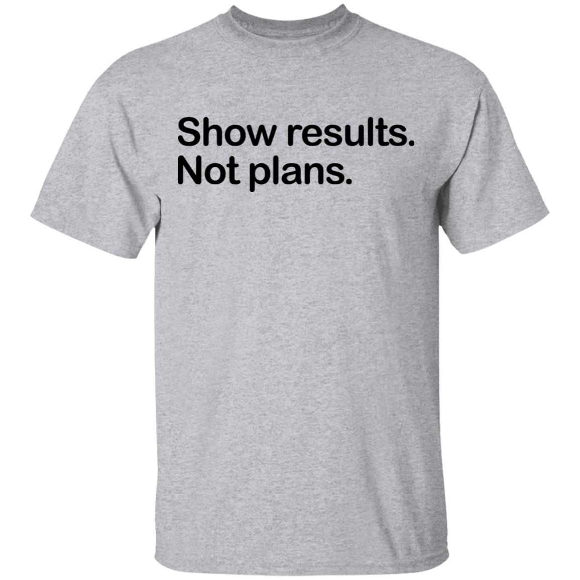 Show Results Not Plans Shirt, Hoodie, Tank
