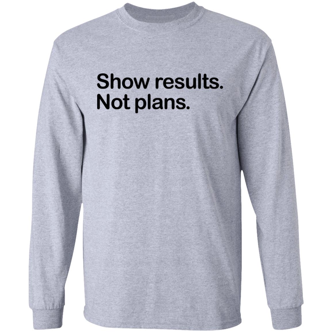 Show Results Not Plans Shirt, Hoodie, Tank