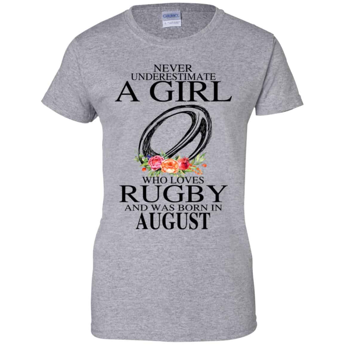 A Girl Who Loves Rugby And Was Born In August T-Shirts, Hoodie, Tank