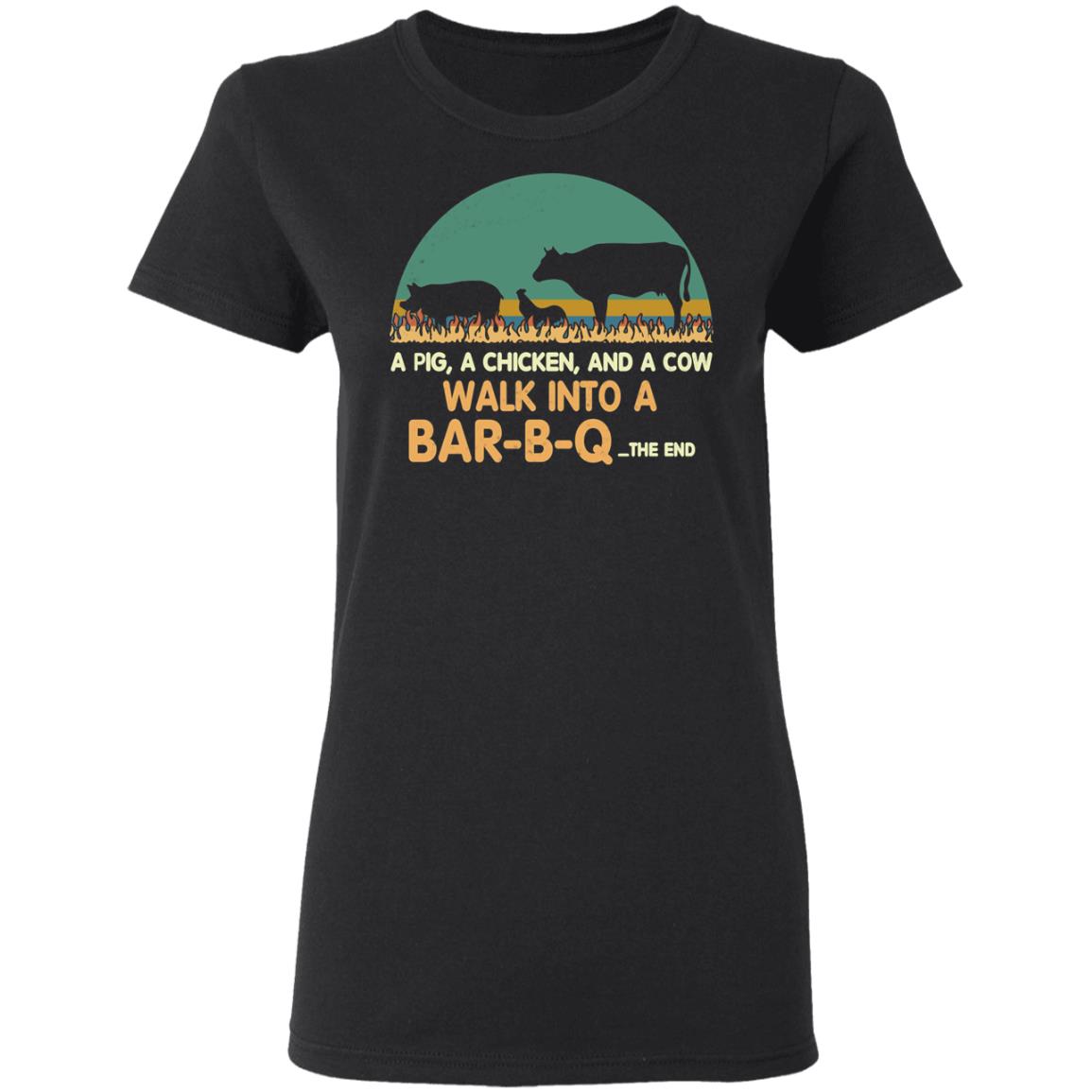 A Pig A Chicken And A Cow Walk Into A Bar-B-Q Shirt, Hoodie, Tank