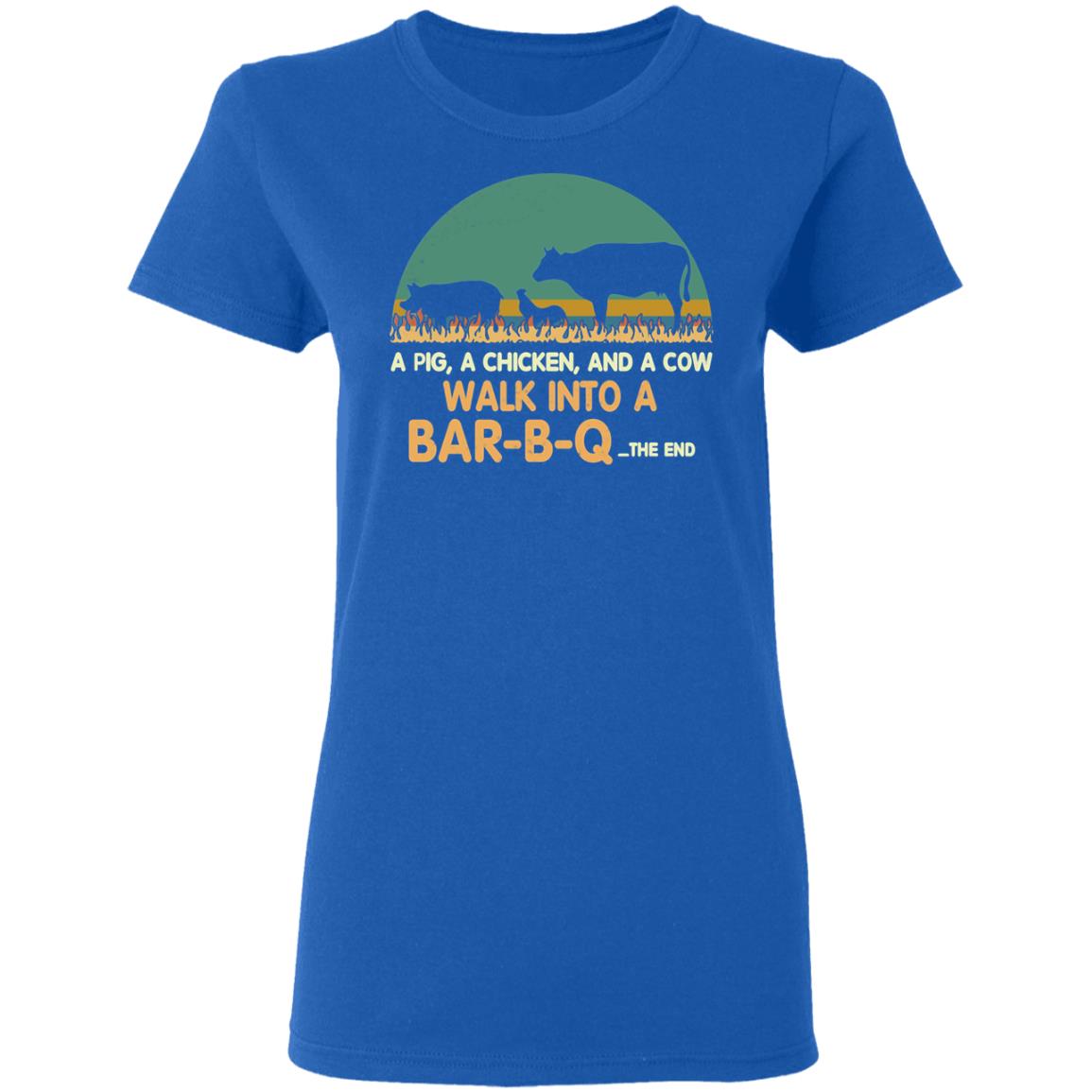 A Pig A Chicken And A Cow Walk Into A Bar-B-Q Shirt, Hoodie, Tank