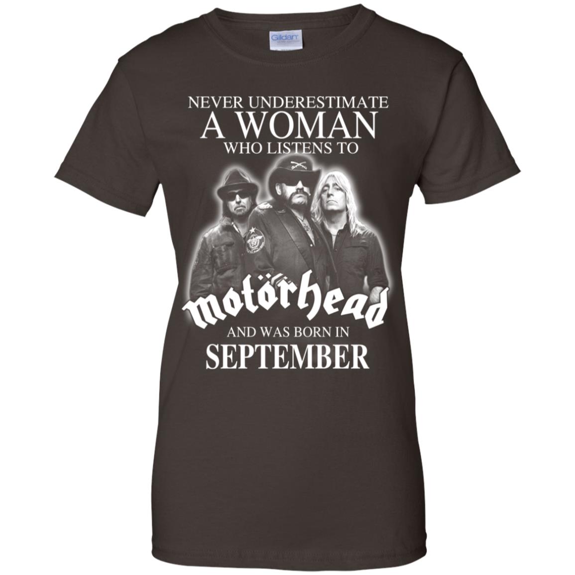 A Woman Who Listens To Motorhead And Was Born In September T-Shirts, Hoodie, Tank