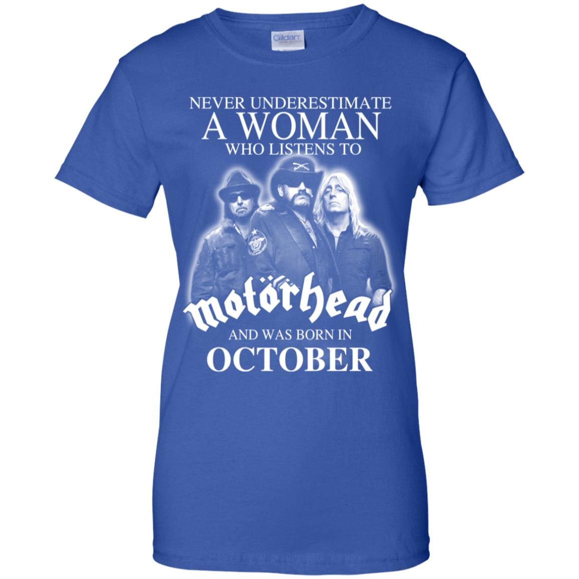 A Woman Who Listens To Motorhead And Was Born In October T-Shirts, Hoodie, Tank