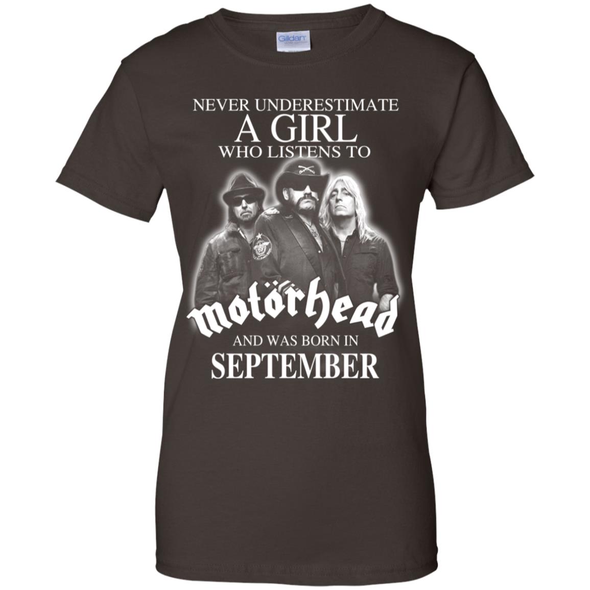 A Girl Who Listens To Motorhead And Was Born In September T-Shirts, Hoodie, Tank
