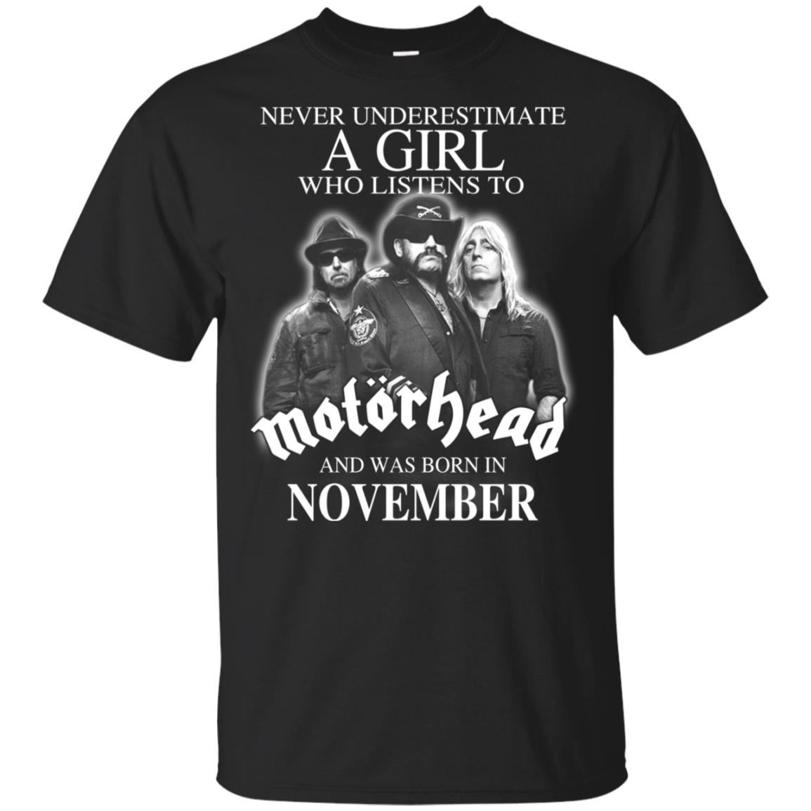 A Girl Who Listens To Motorhead And Was Born In November T-Shirts, Hoodie, Tank