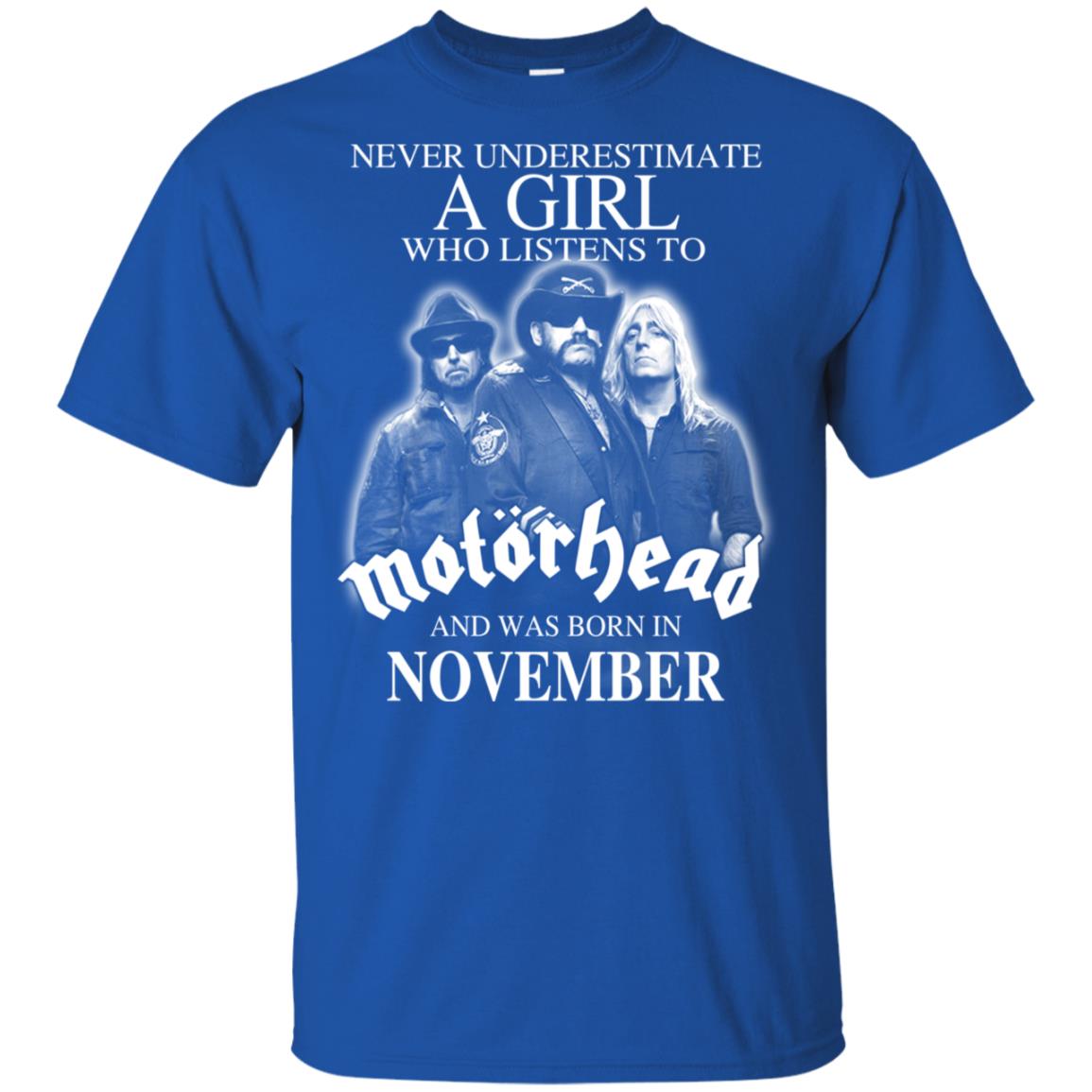 A Girl Who Listens To Motorhead And Was Born In November T-Shirts, Hoodie, Tank
