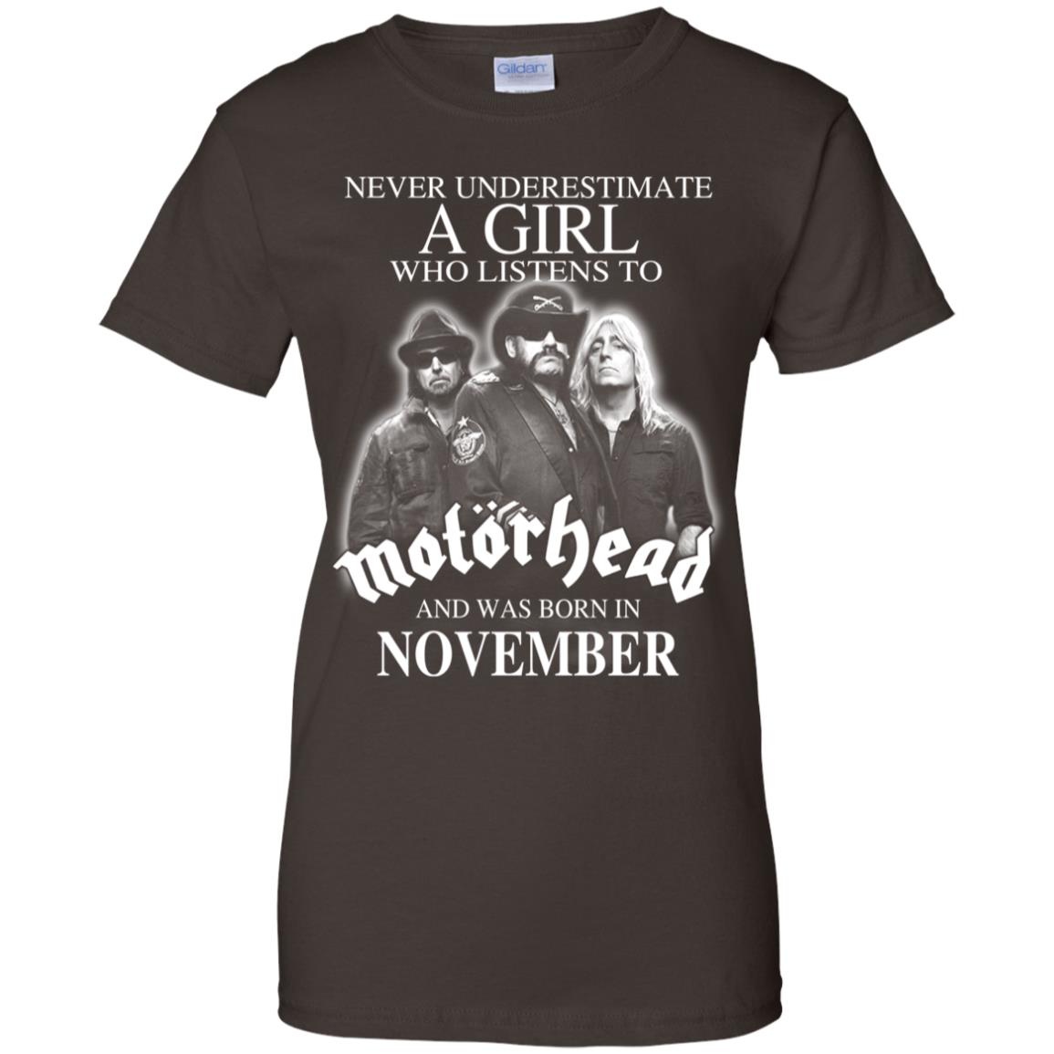 A Girl Who Listens To Motorhead And Was Born In November T-Shirts, Hoodie, Tank