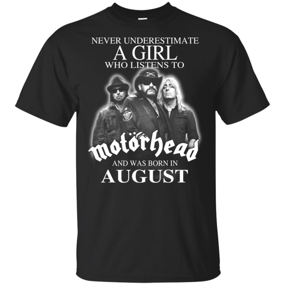 A Girl Who Listens To Motorhead And Was Born In August T-Shirts, Hoodie, Tank