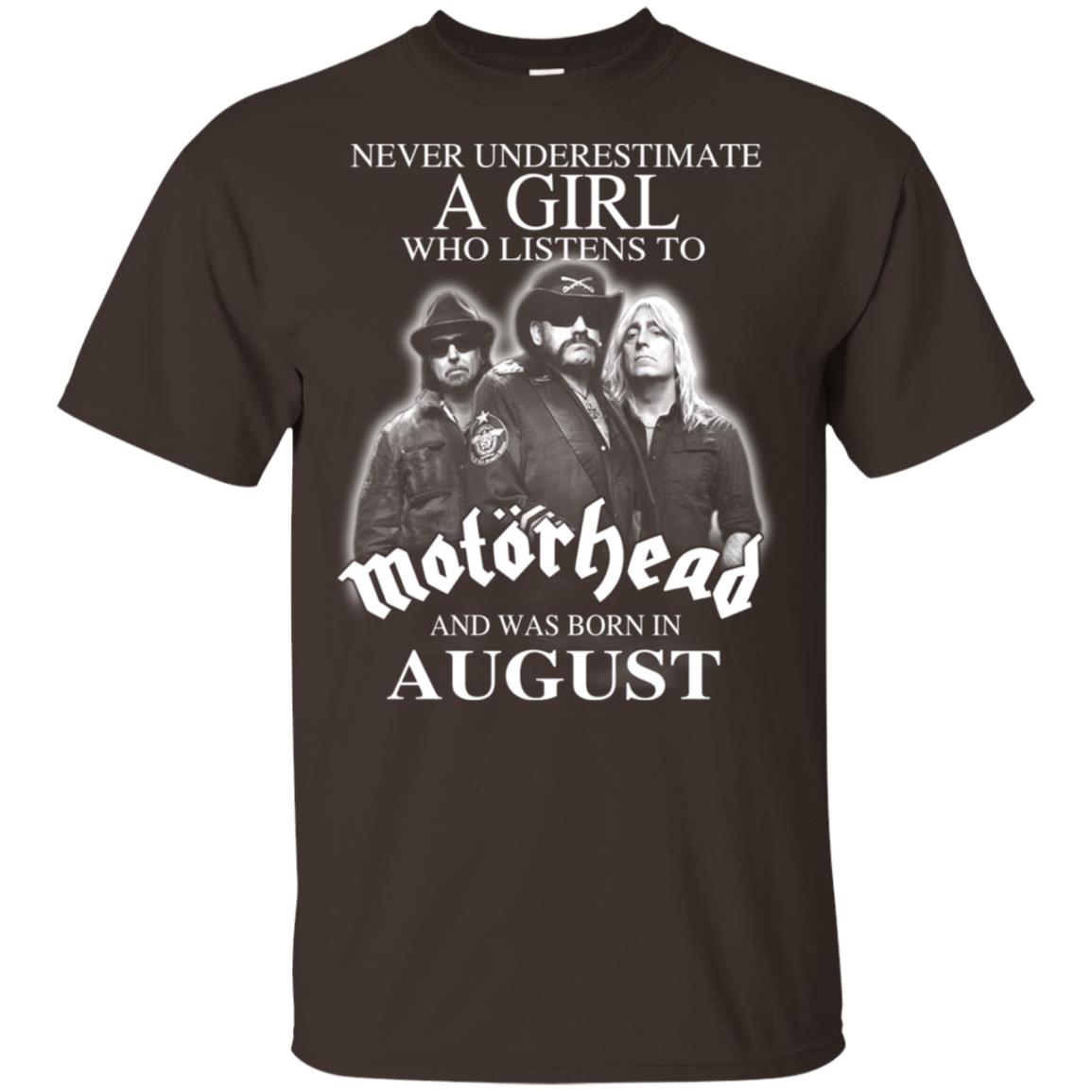 A Girl Who Listens To Motorhead And Was Born In August T-Shirts, Hoodie, Tank