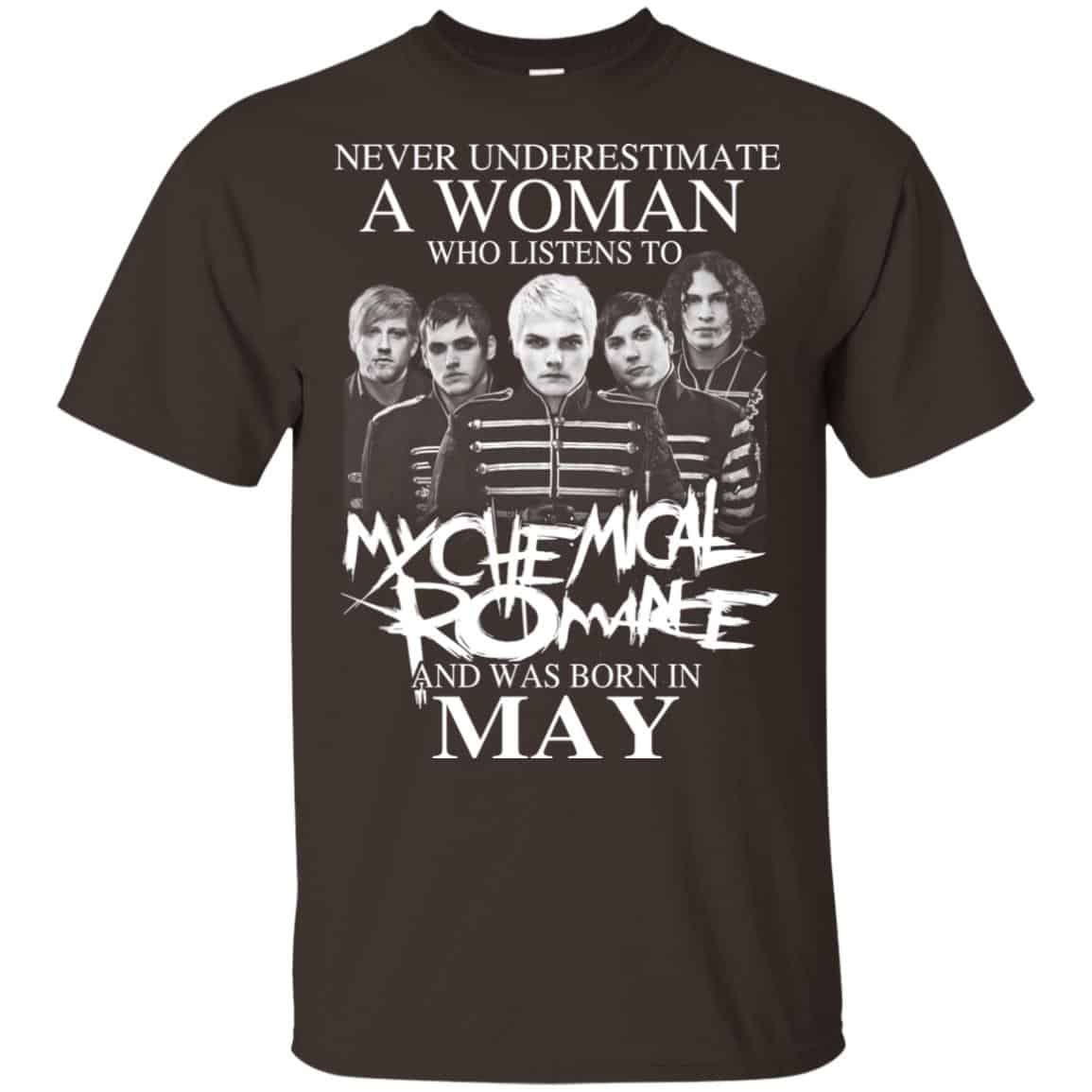 A Woman Who Listens To My Chemical Romance And Was Born In May T-Shirts, Hoodie, Tank