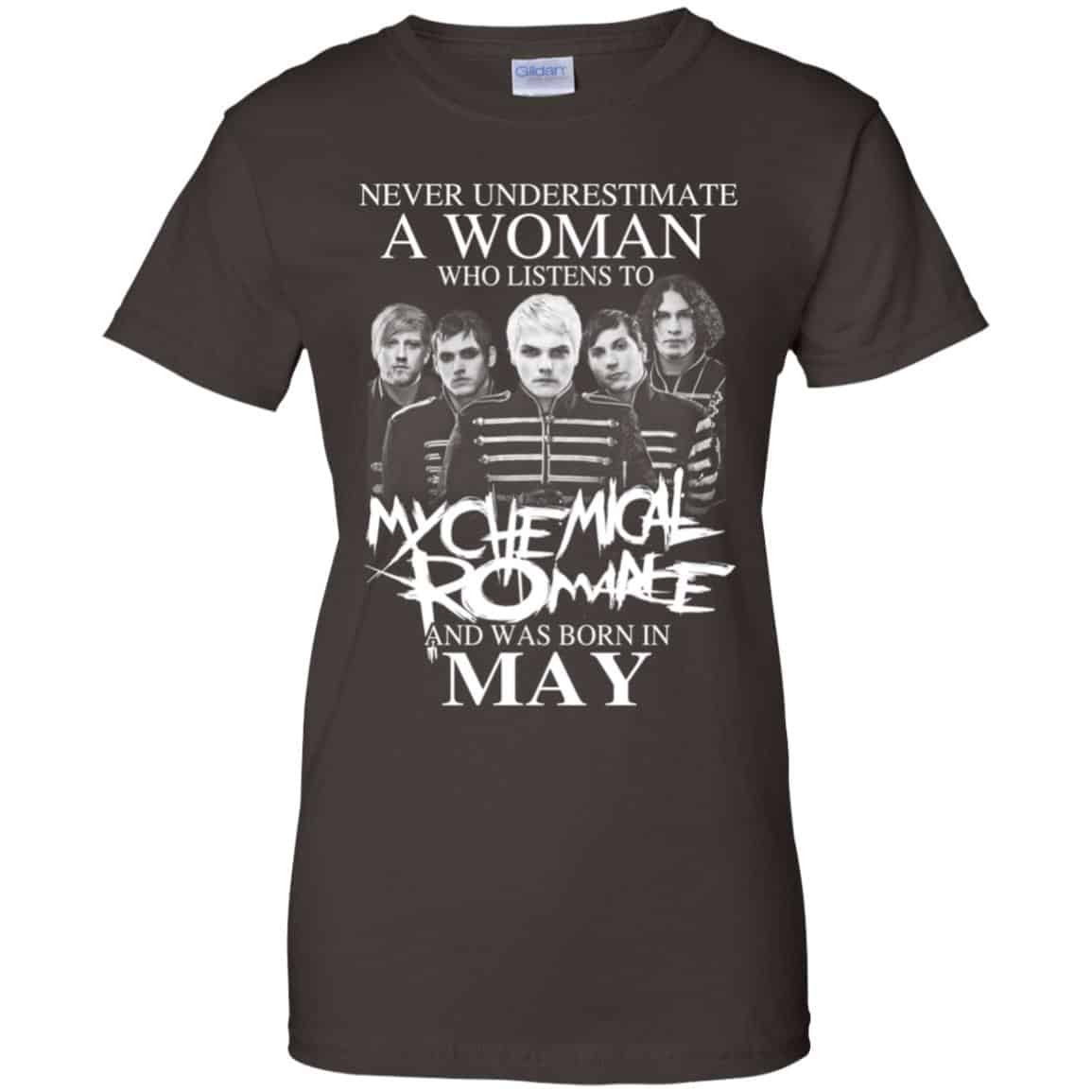 A Woman Who Listens To My Chemical Romance And Was Born In May T-Shirts, Hoodie, Tank