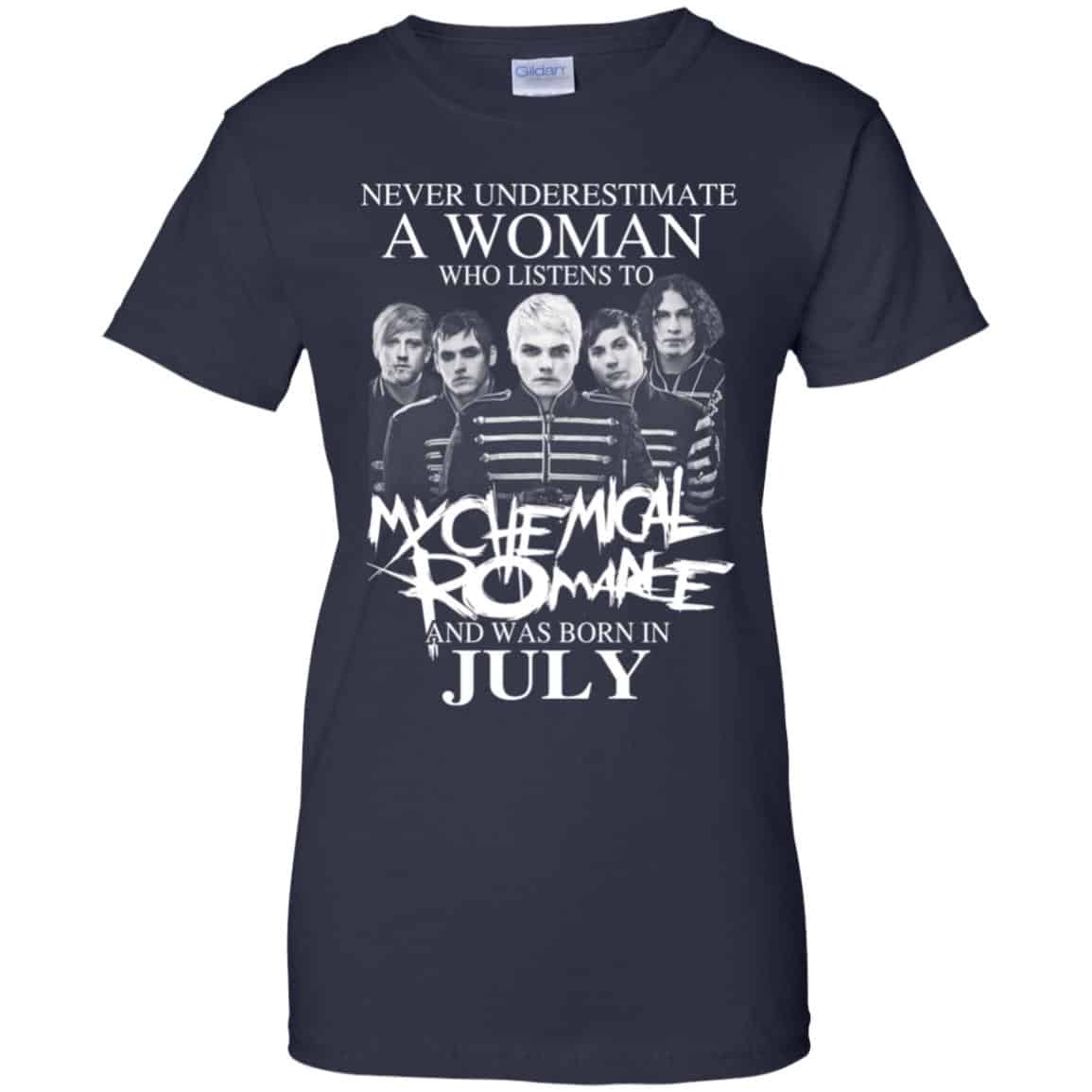 A Woman Who Listens To My Chemical Romance And Was Born In July T-Shirts, Hoodie, Tank