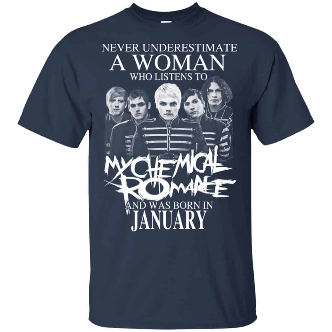 A Woman Who Listens To My Chemical Romance And Was Born In January T-Shirts, Hoodie, Tank