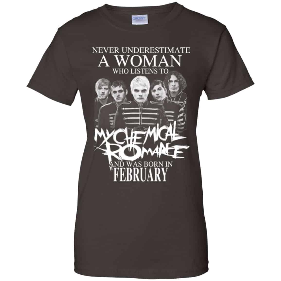 A Woman Who Listens To My Chemical Romance And Was Born In February T-Shirts, Hoodie, Tank