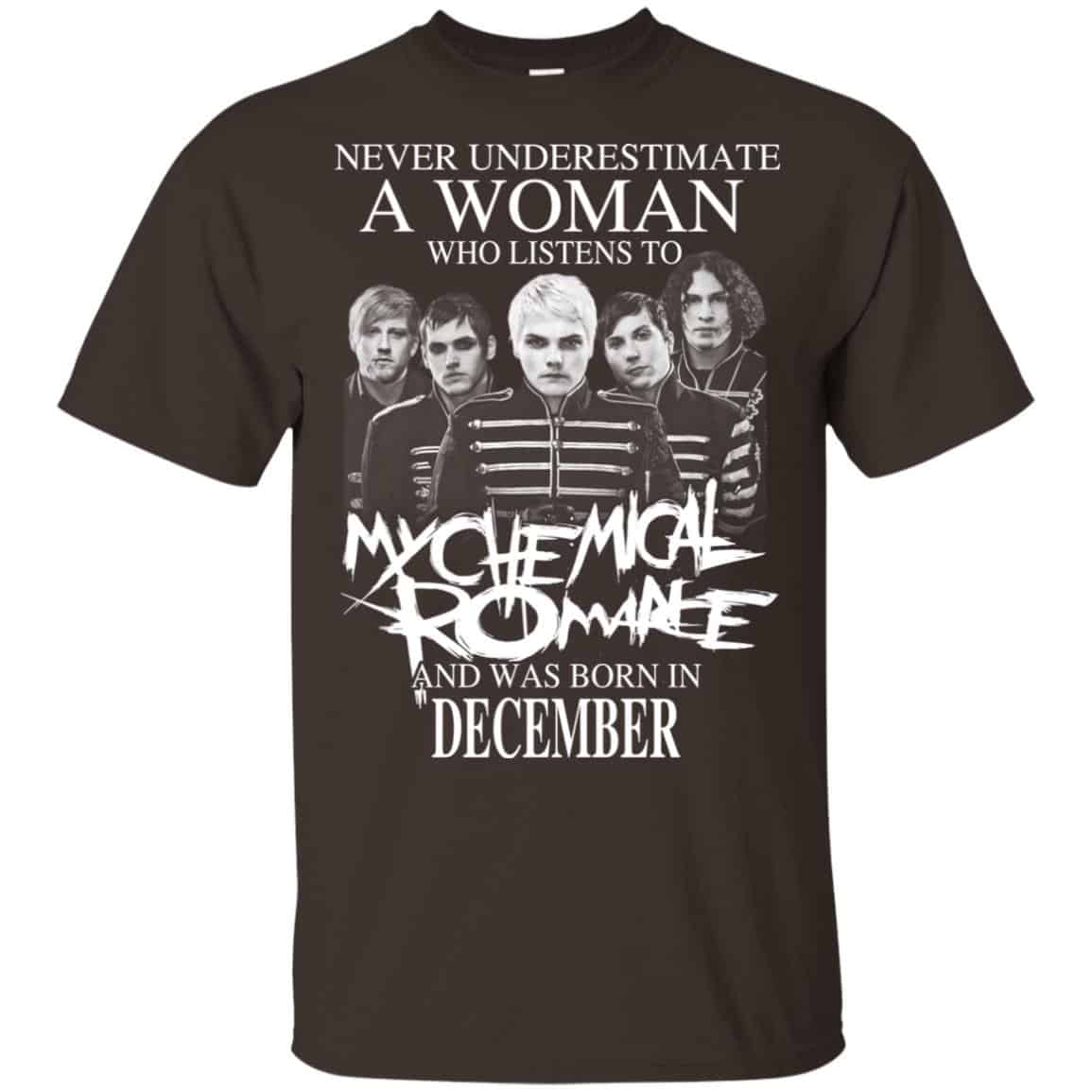 A Woman Who Listens To My Chemical Romance And Was Born In December T-Shirts, Hoodie, Tank