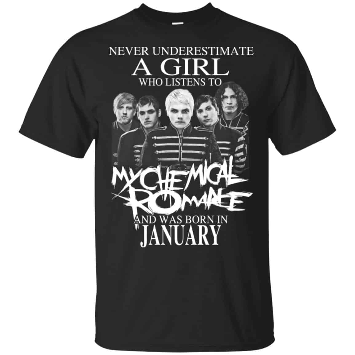 A Girl Who Listens To My Chemical Romance And Was Born In January T-Shirts, Hoodie, Tank