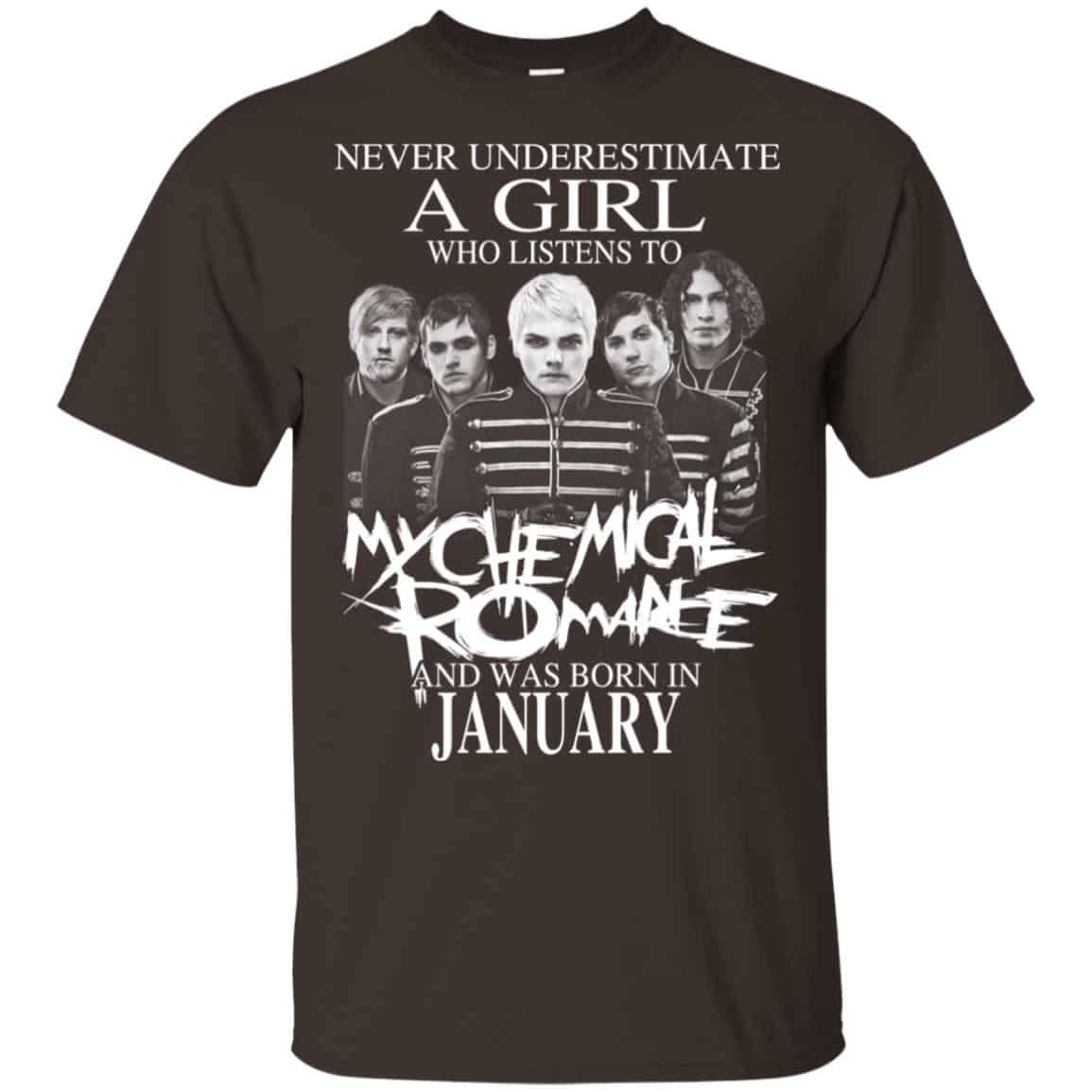 A Girl Who Listens To My Chemical Romance And Was Born In January T-Shirts, Hoodie, Tank