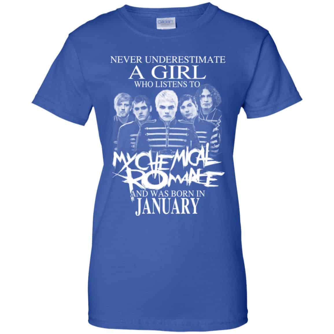 A Girl Who Listens To My Chemical Romance And Was Born In January T-Shirts, Hoodie, Tank