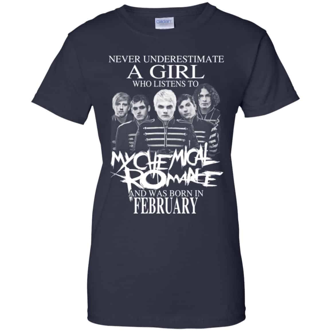 A Girl Who Listens To My Chemical Romance And Was Born In February T-Shirts, Hoodie, Tank