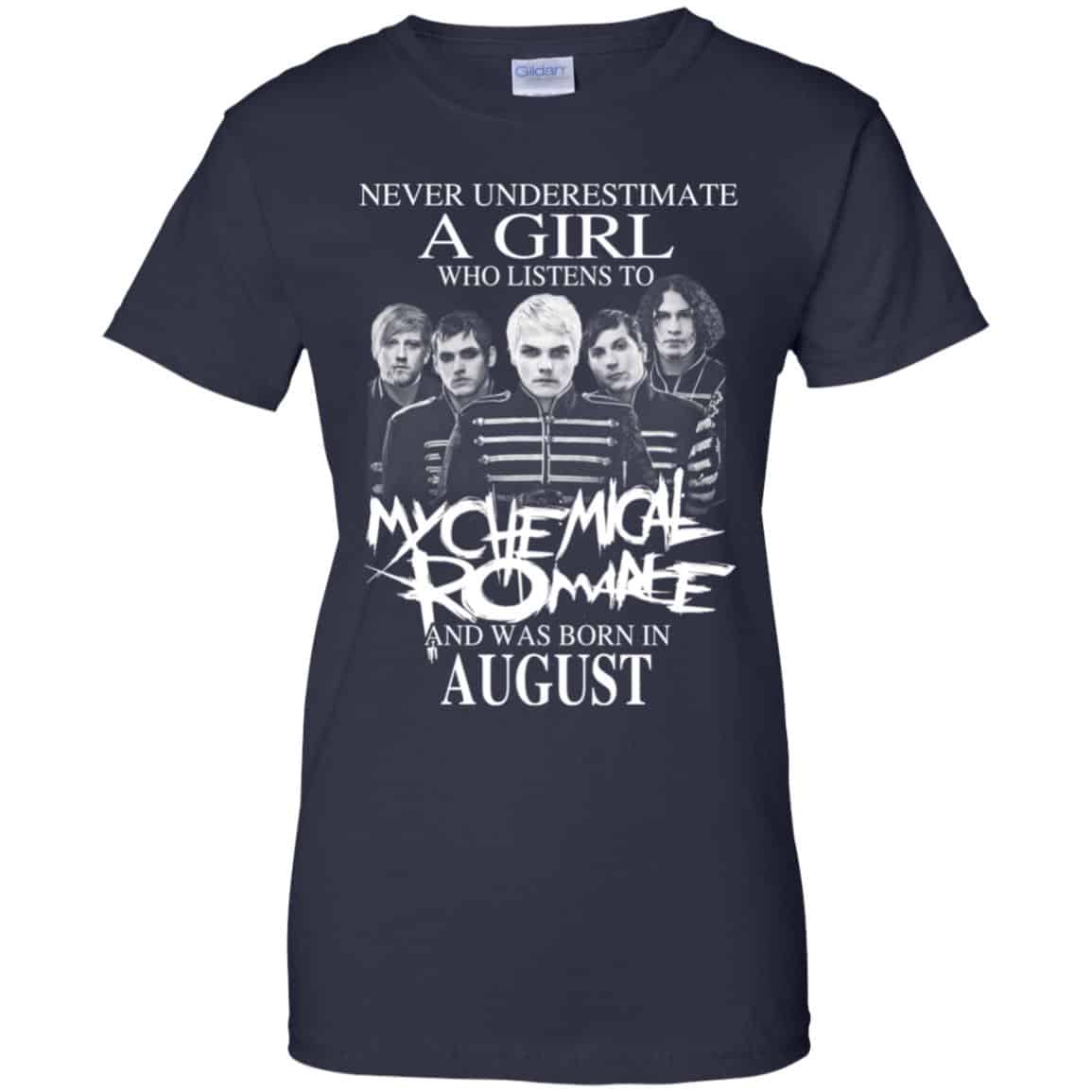 A Girl Who Listens To My Chemical Romance And Was Born In August T-Shirts, Hoodie, Tank