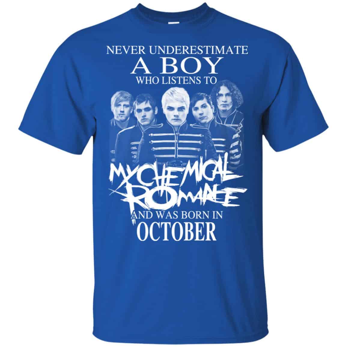 A Boy Who Listens To My Chemical Romance And Was Born In October T-Shirts, Hoodie, Tank