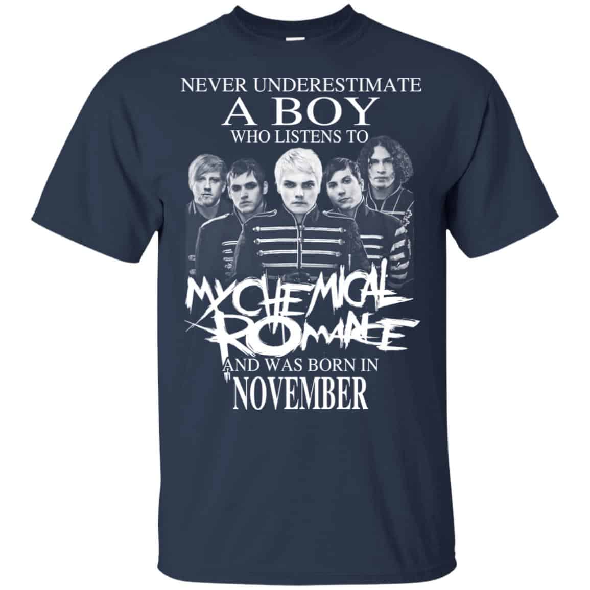 A Boy Who Listens To My Chemical Romance And Was Born In November T-Shirts, Hoodie, Tank