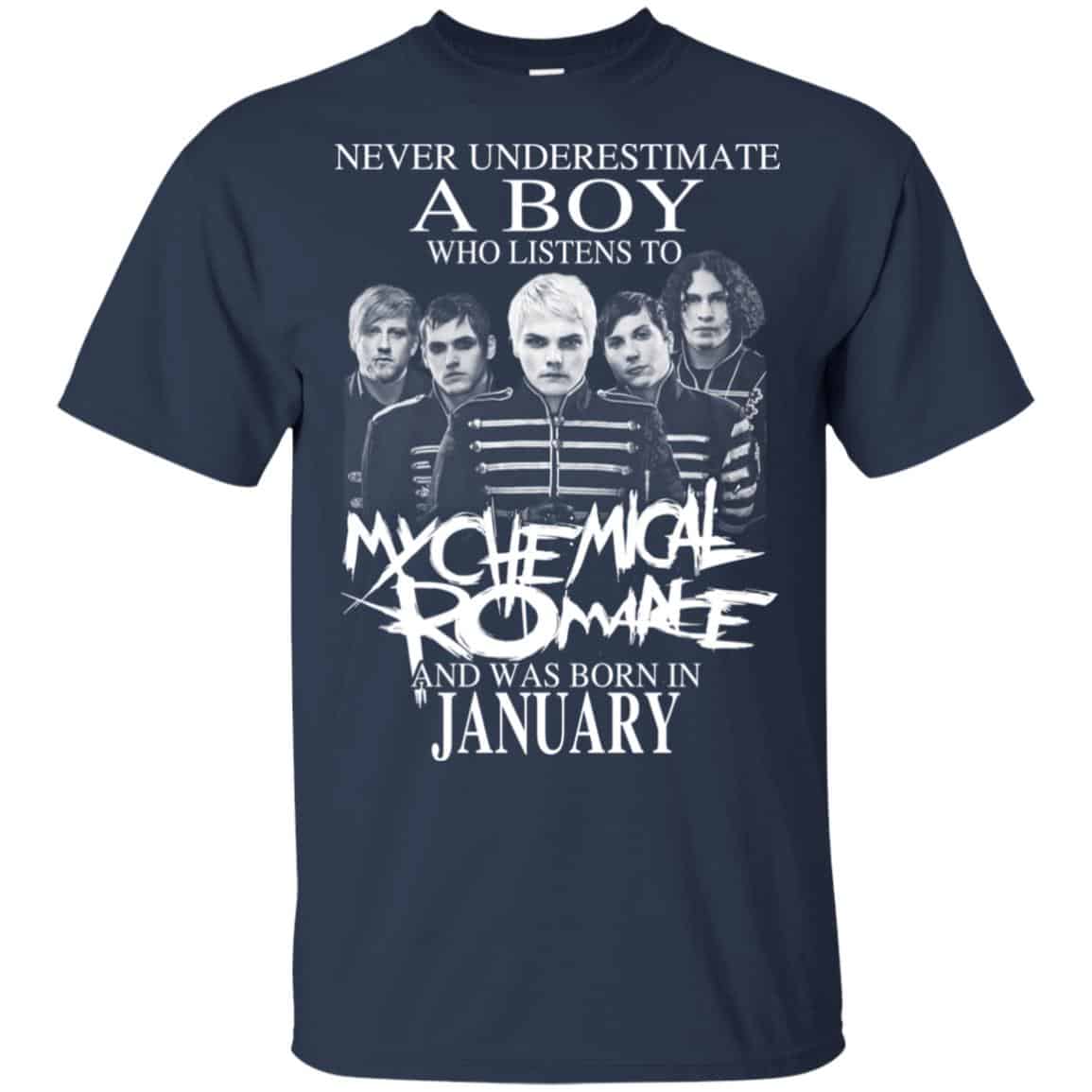 A Boy Who Listens To My Chemical Romance And Was Born In January T-Shirts, Hoodie, Tank