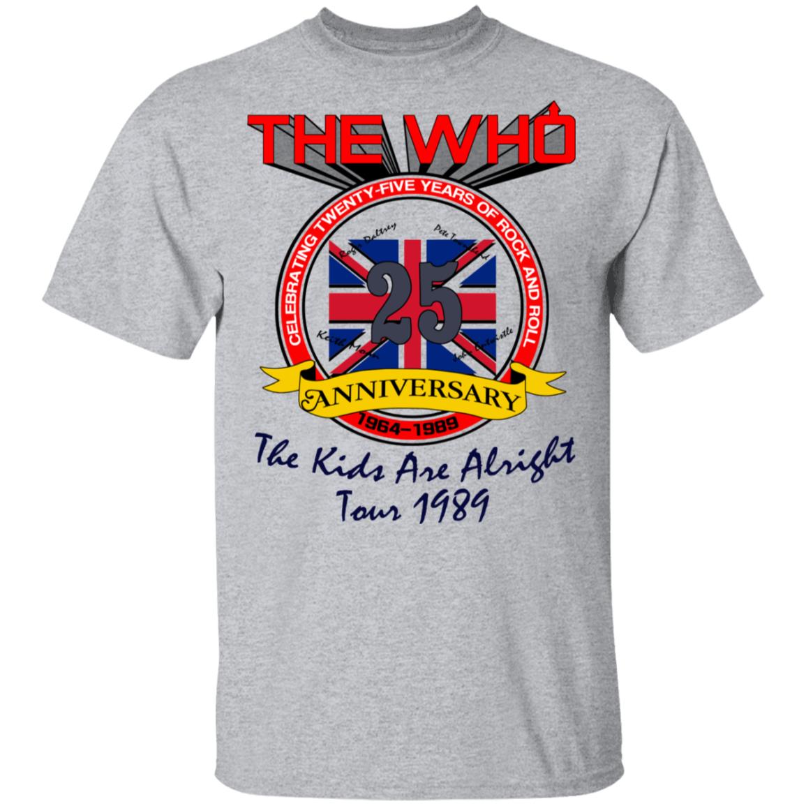 The Who 25 Anniversary The Kids Are Alright Tour 1989 Shirt, Hoodie, Tank