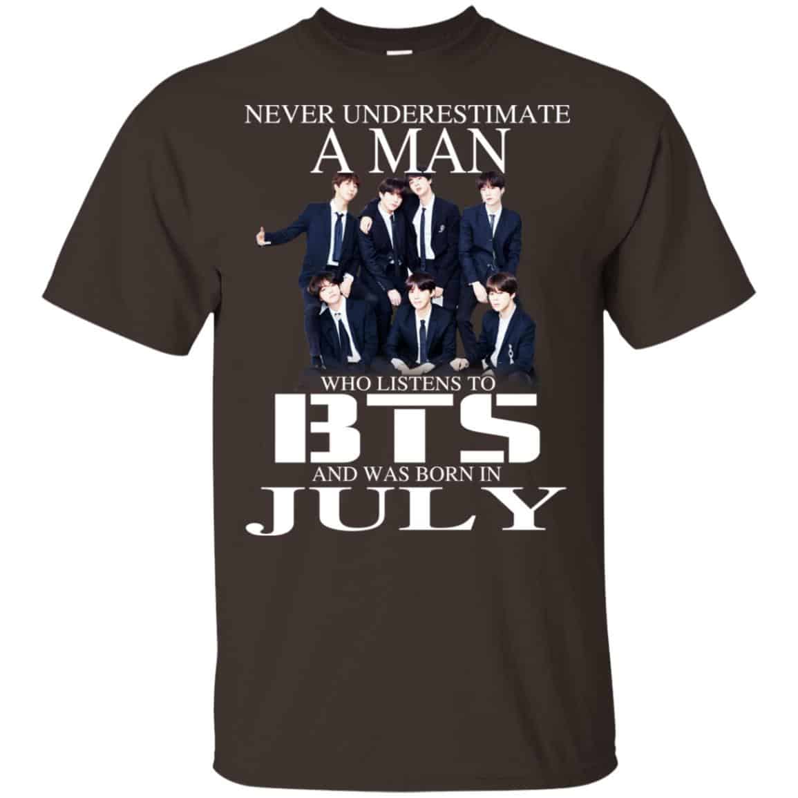 A Man Who Listens To BTS And Was Born In July T-Shirts, Hoodie, Tank