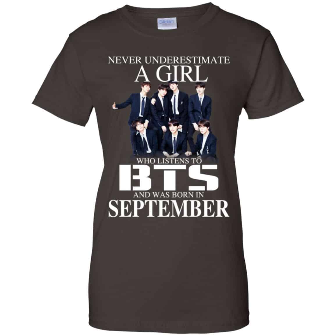 A Girl Who Listens To BTS And Was Born In September T-Shirts, Hoodie, Tank