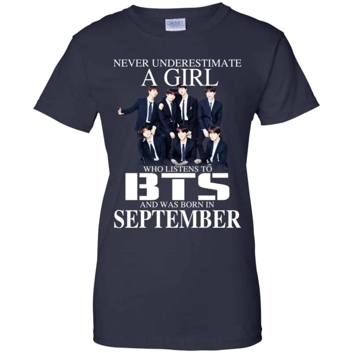 A Girl Who Listens To BTS And Was Born In September T-Shirts, Hoodie, Tank