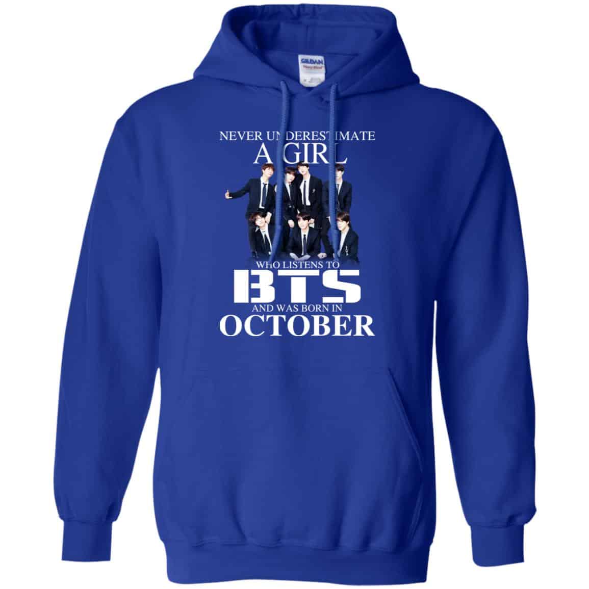A Girl Who Listens To BTS And Was Born In October T-Shirts, Hoodie, Tank