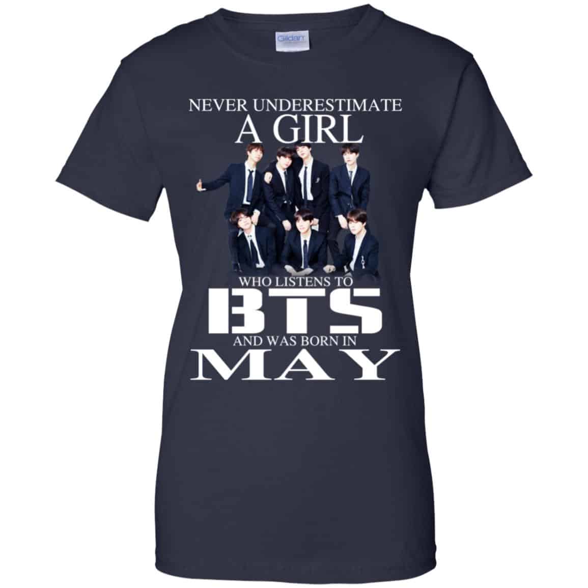 A Girl Who Listens To BTS And Was Born In May T-Shirts, Hoodie, Tank