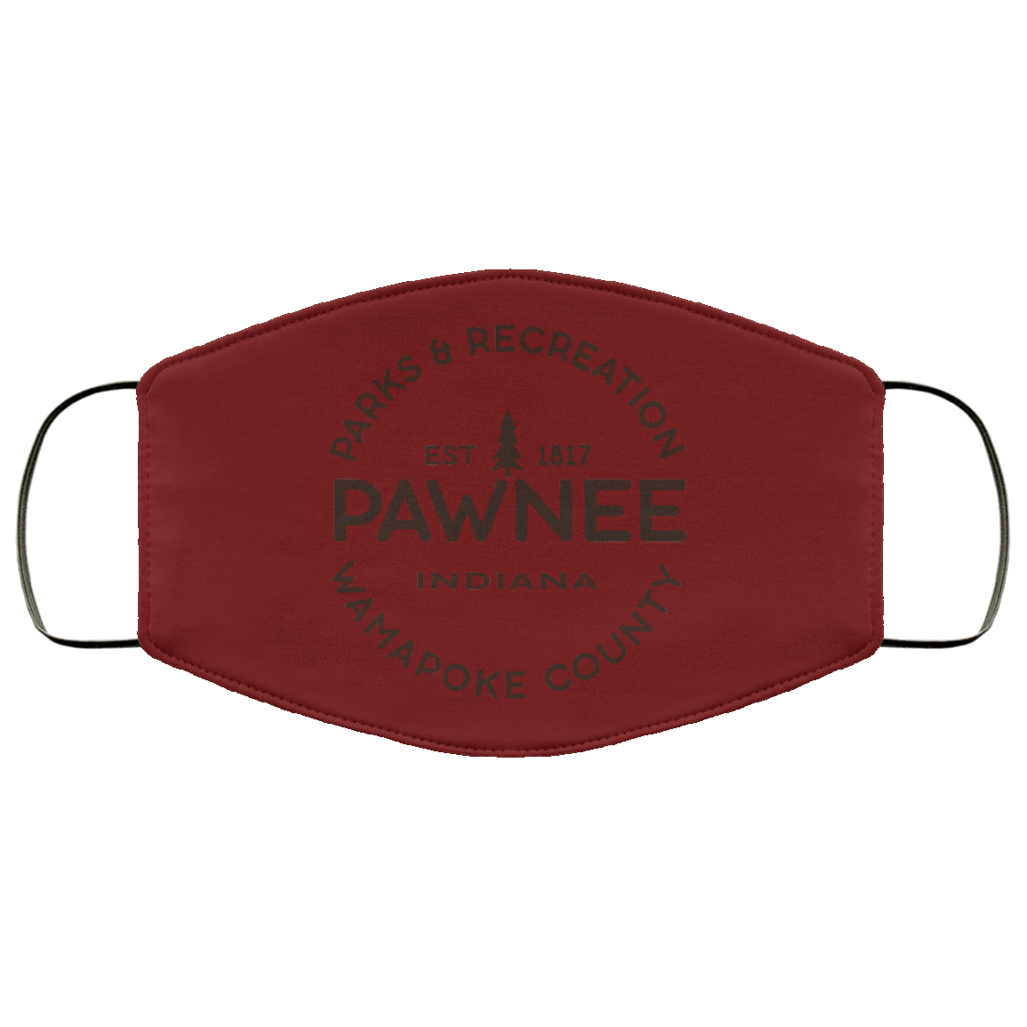 Parks & Recreation Pawnee Indiana 1817 Wamapoke Country Face Mask