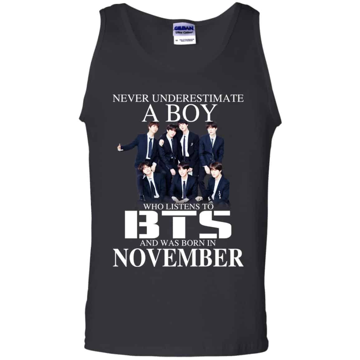A Boy Who Listens To BTS And Was Born In November T-Shirts, Hoodie, Tank