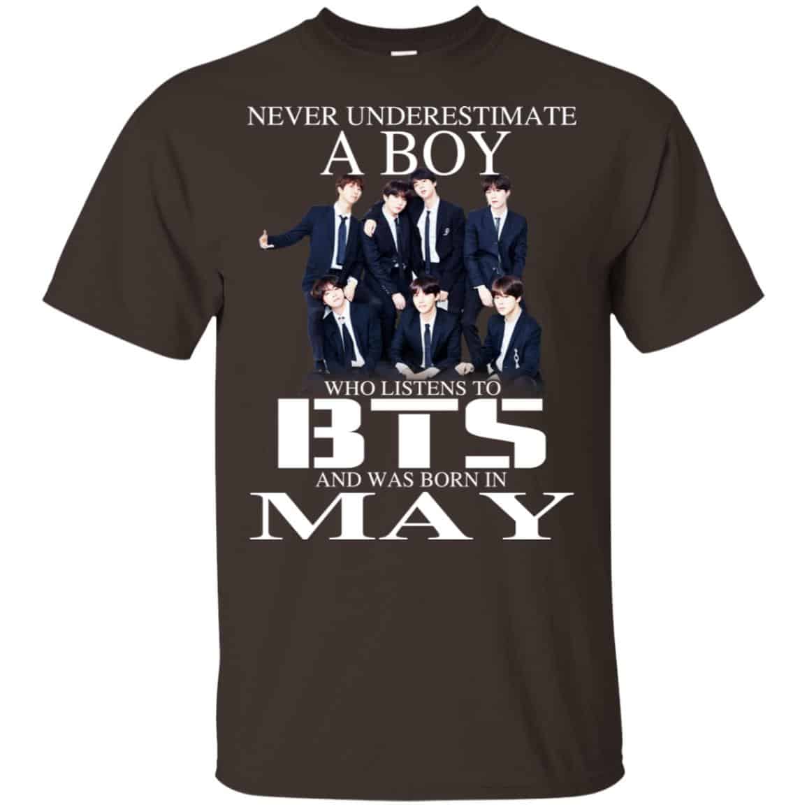 A Boy Who Listens To BTS And Was Born In May T-Shirts, Hoodie, Tank