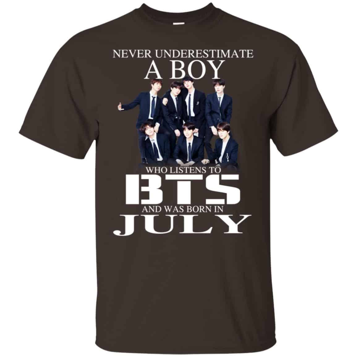 A Boy Who Listens To BTS And Was Born In July T-Shirts, Hoodie, Tank