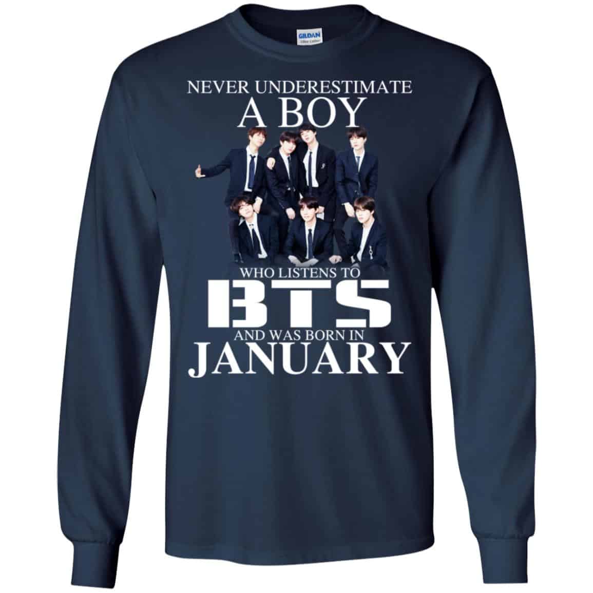 A Boy Who Listens To BTS And Was Born In January T-Shirts, Hoodie, Tank
