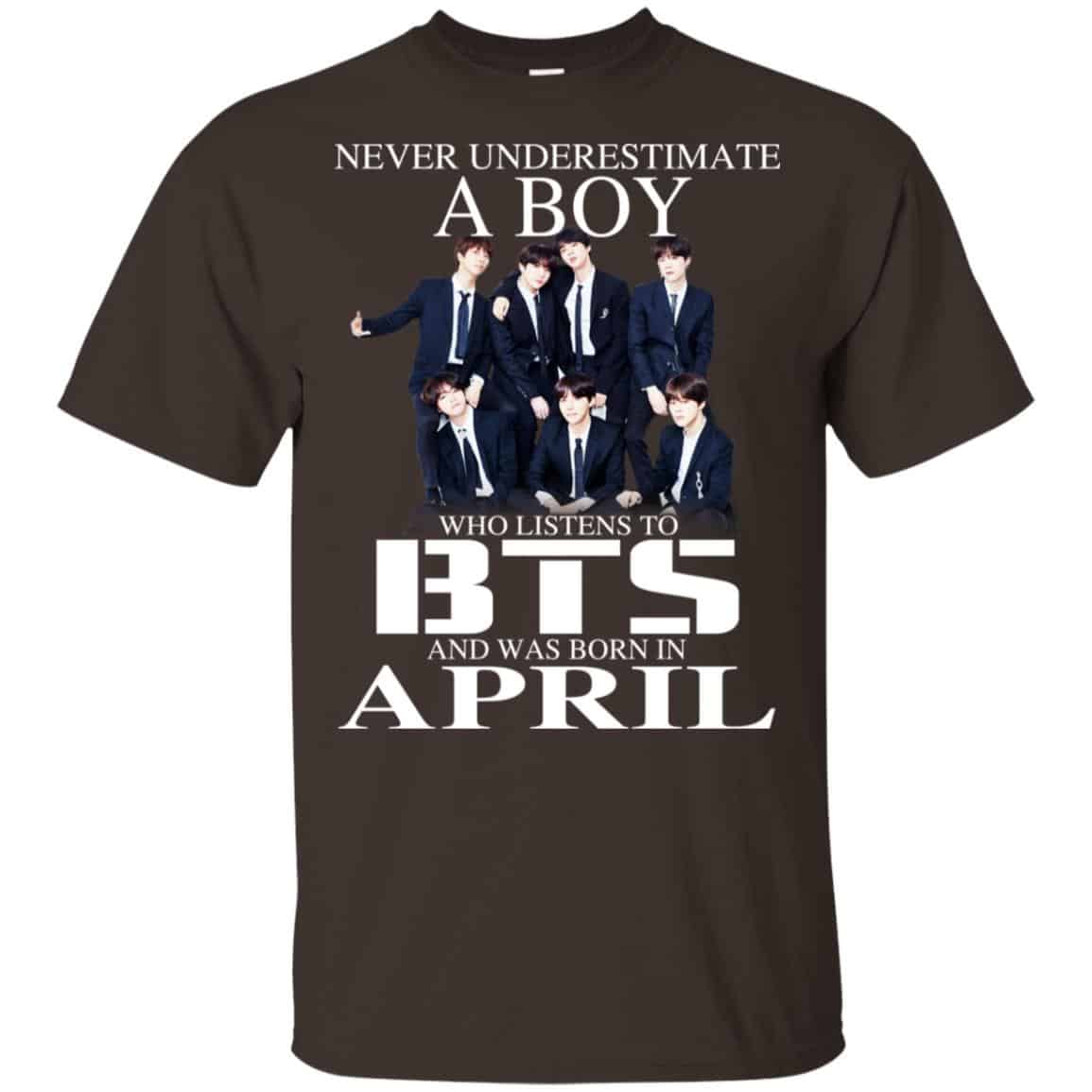A Boy Who Listens To BTS And Was Born In April T-Shirts, Hoodie, Tank