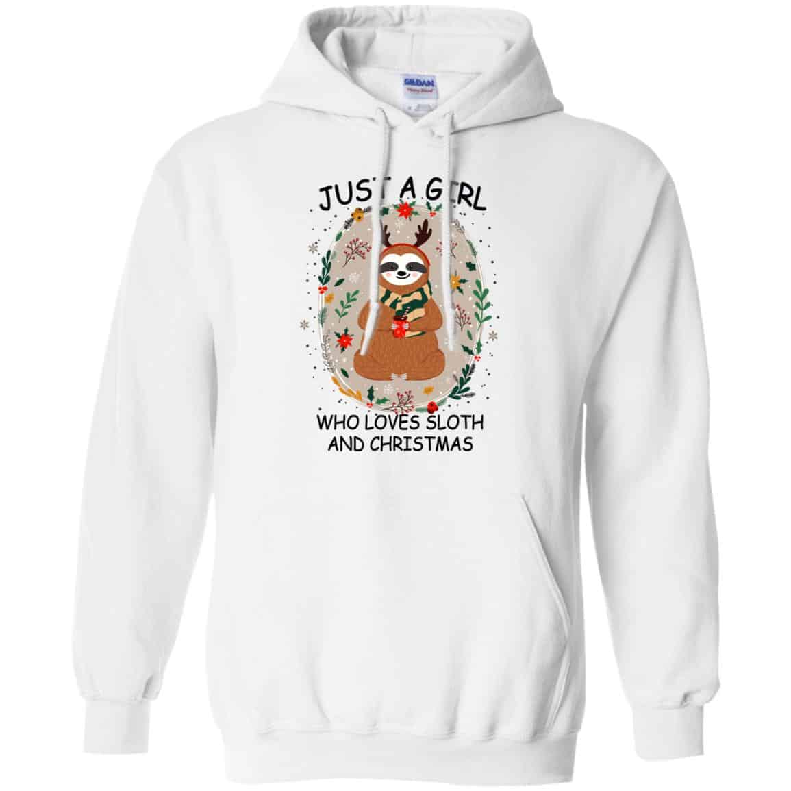 Just A Girl Who Loves Sloth And Christmas T-Shirts, Hoodie, Tank