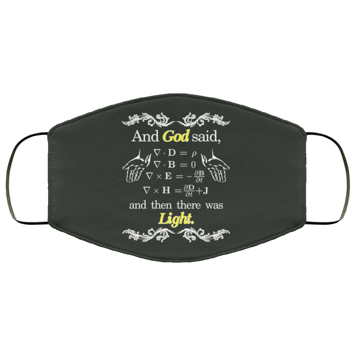 God Said Maxwell Equations Christian Physics Nerd Face Mask