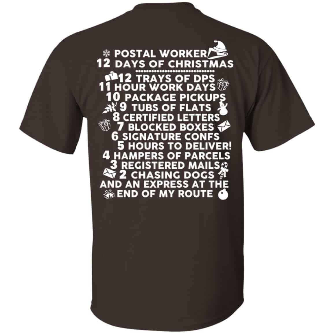 Postal Worker 12 Days Of Christmas T-Shirts, Hoodie, Tank