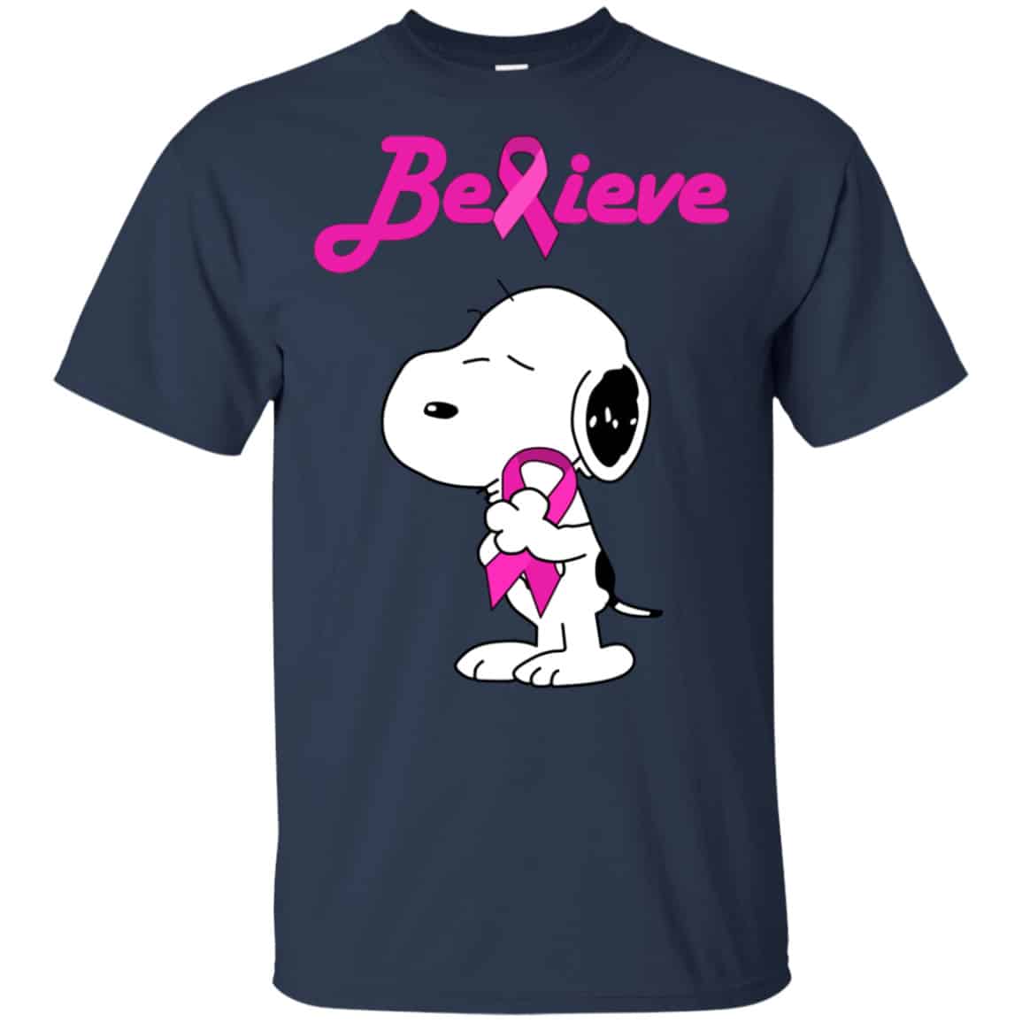 Snoopy: Believe Breast Cancer Pink Awareness Shirt, Hoodie, Tank