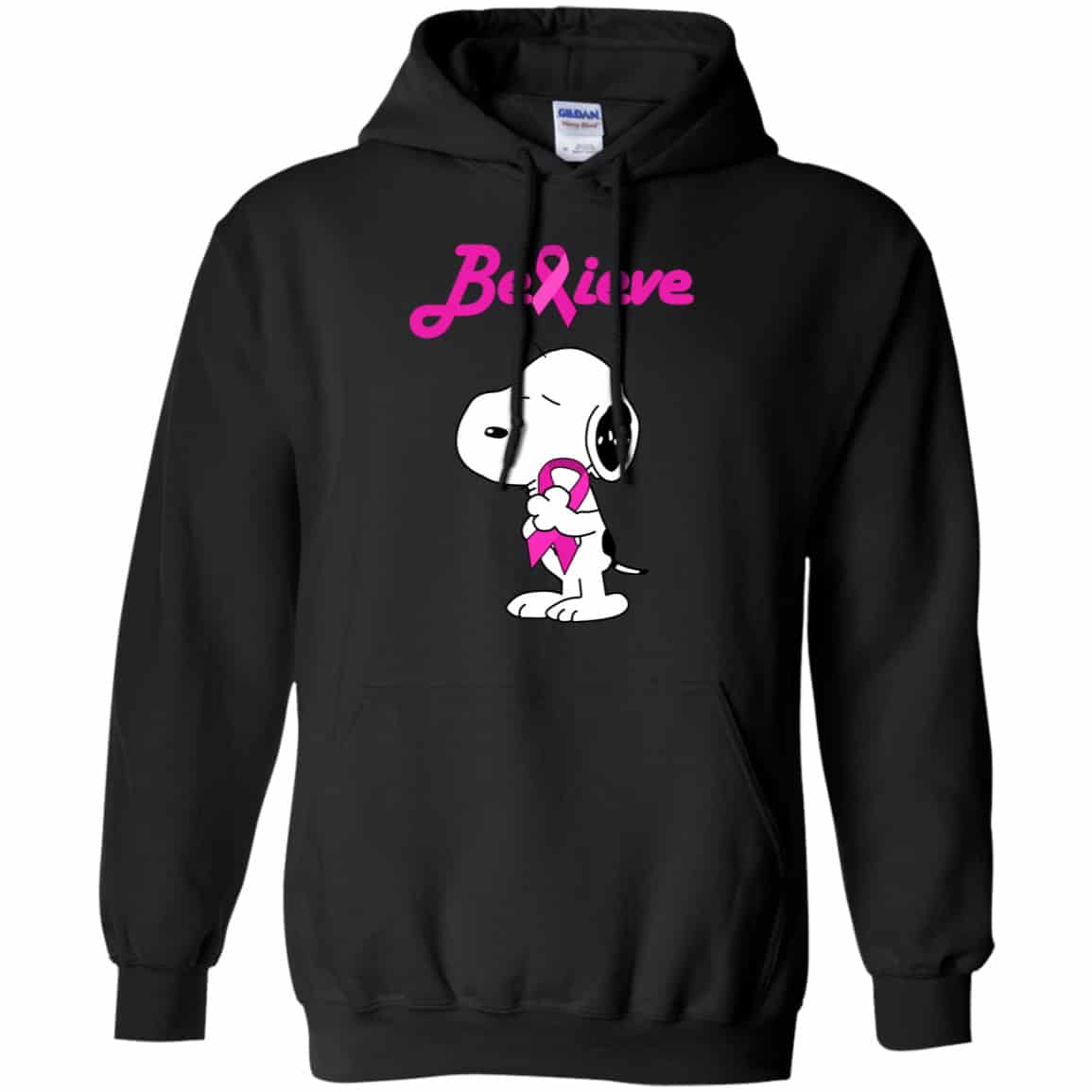 Snoopy: Believe Breast Cancer Pink Awareness Shirt, Hoodie, Tank