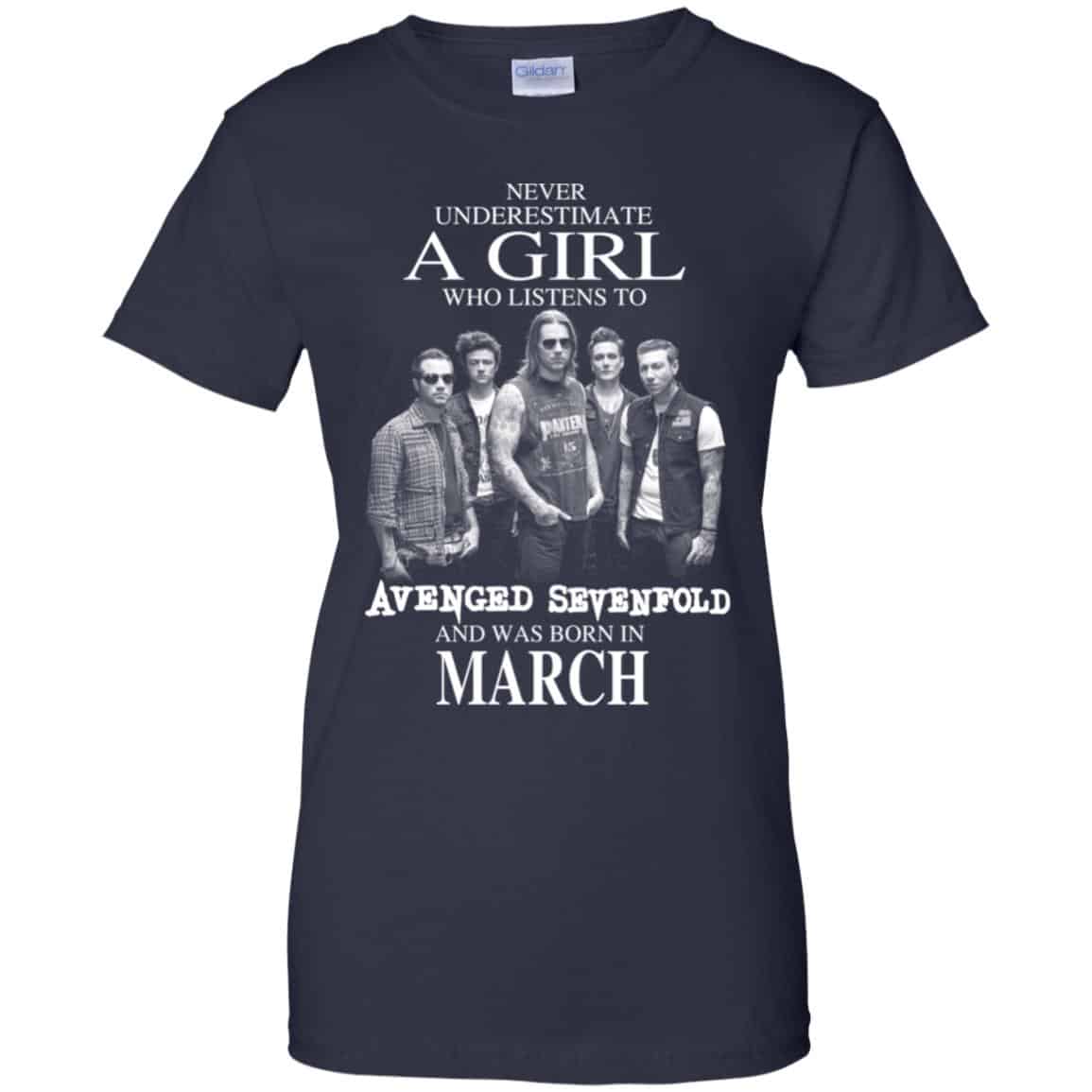 A Girl Who Listens To Avenged Sevenfold And Was Born In March T-Shirts, Hoodie, Tank
