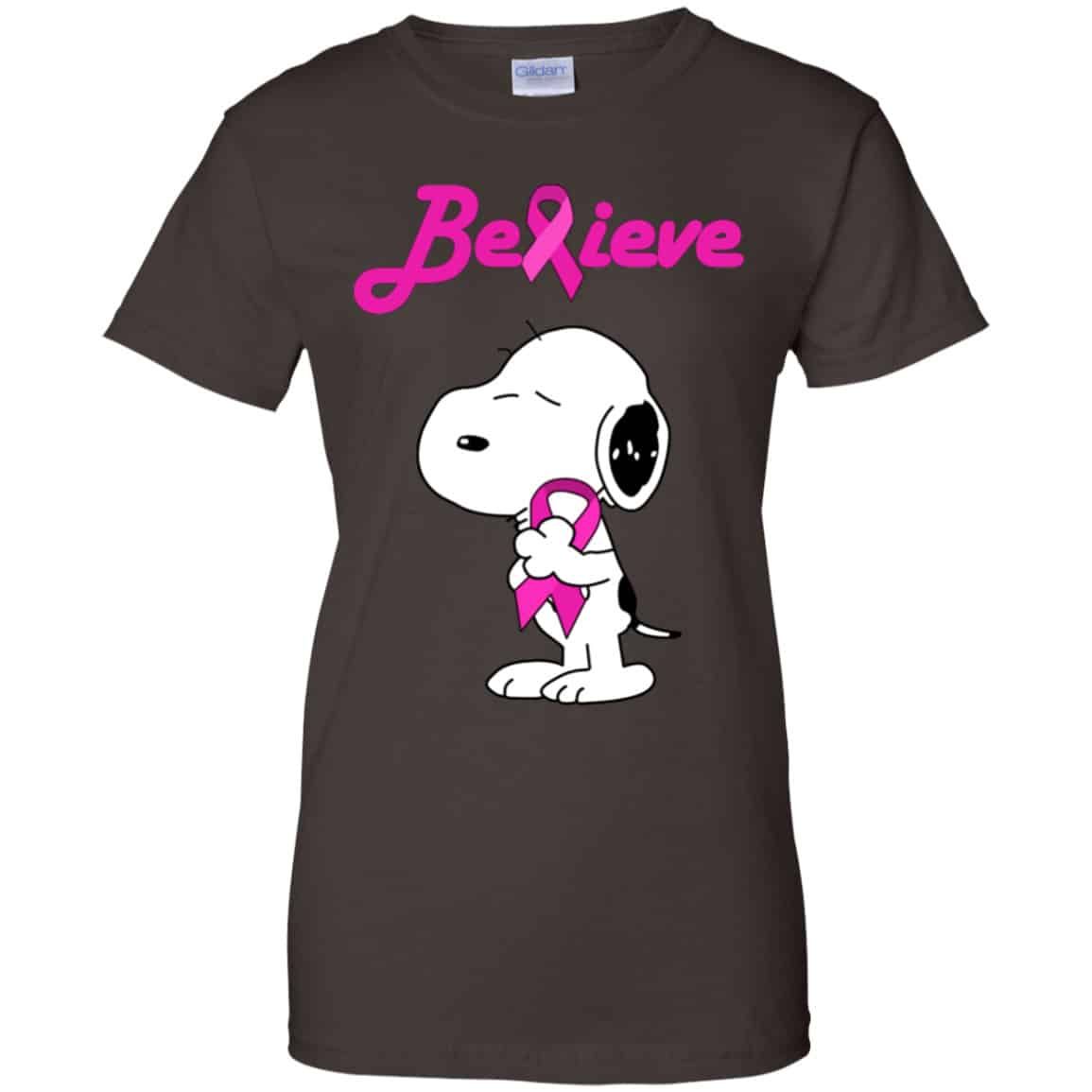 Snoopy: Believe Breast Cancer Pink Awareness Shirt, Hoodie, Tank