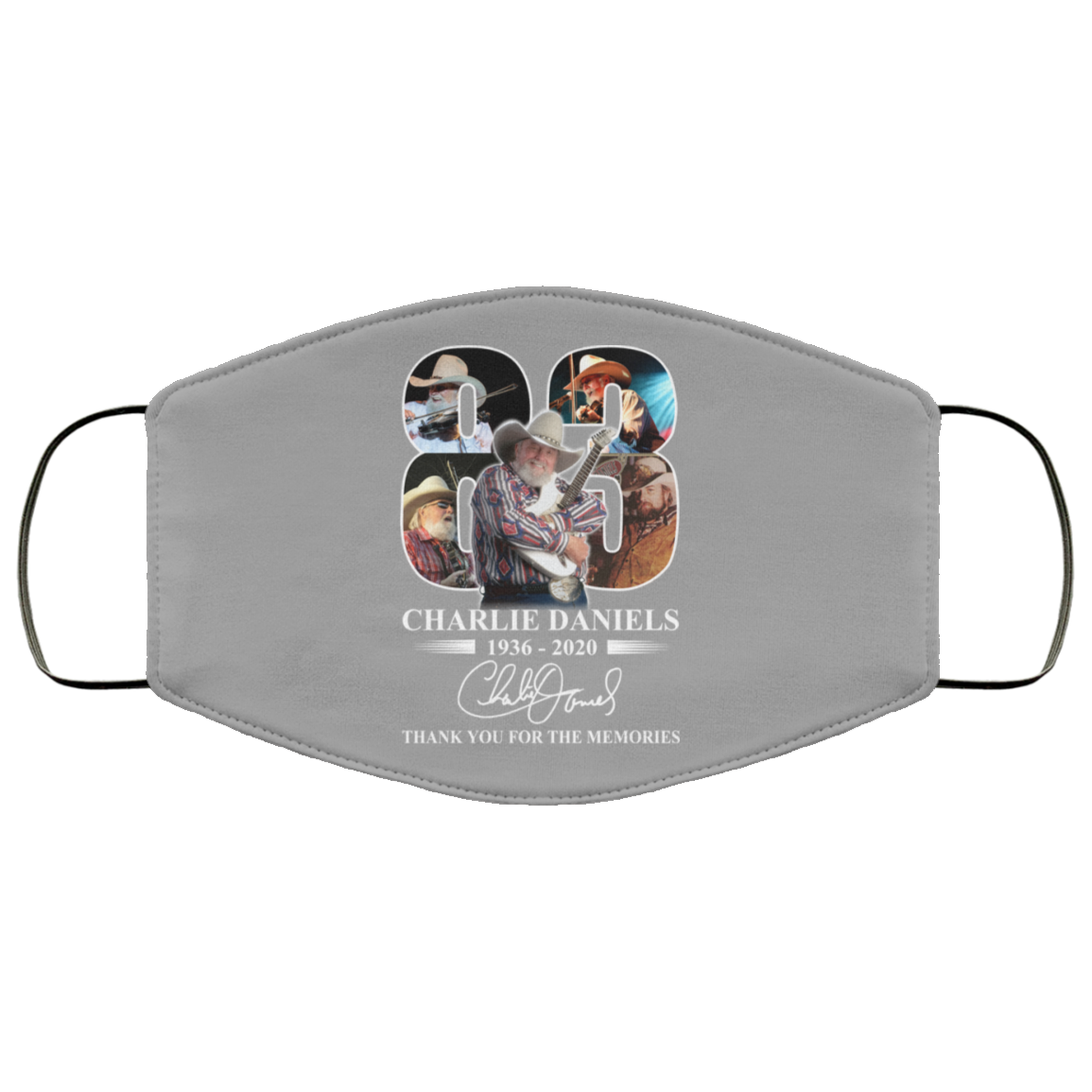 Remembering Charlie Daniels 1936 2020 Face Mask