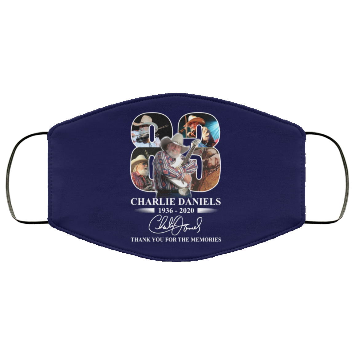 Remembering Charlie Daniels 1936 2020 Face Mask