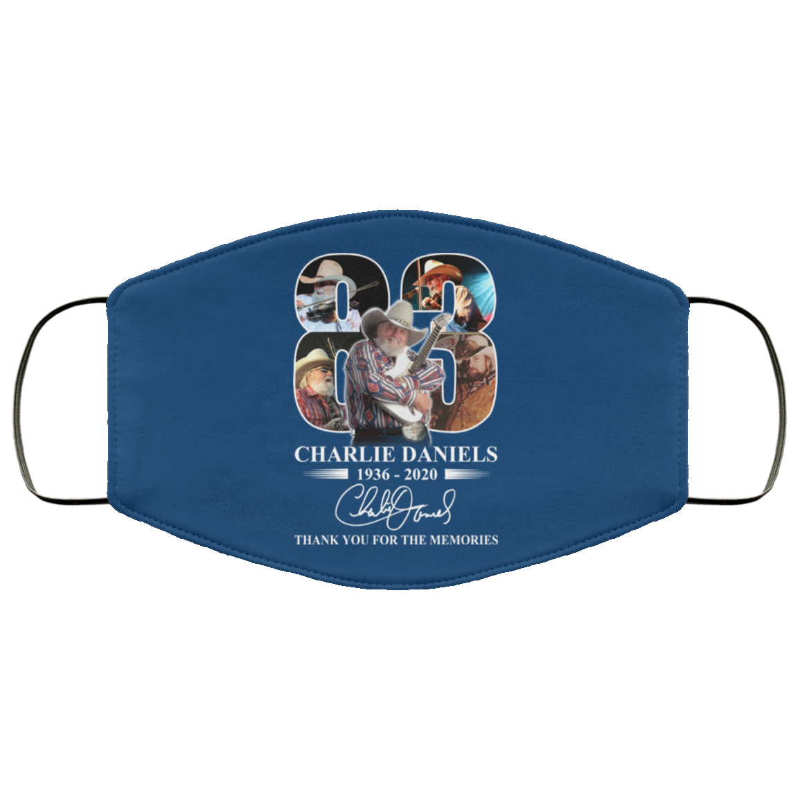 Remembering Charlie Daniels 1936 2020 Face Mask